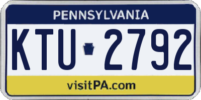 PA license plate KTU2792