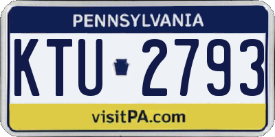 PA license plate KTU2793