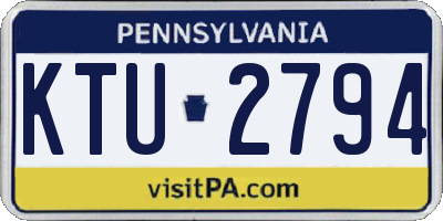 PA license plate KTU2794