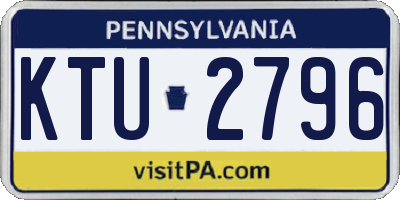 PA license plate KTU2796