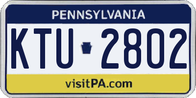 PA license plate KTU2802