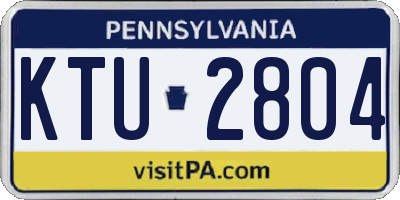 PA license plate KTU2804