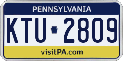 PA license plate KTU2809