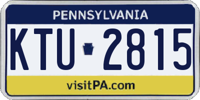PA license plate KTU2815