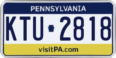 PA license plate KTU2818