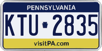 PA license plate KTU2835