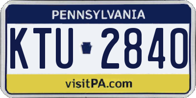 PA license plate KTU2840