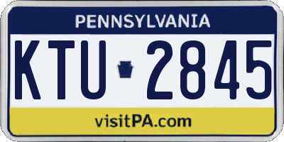 PA license plate KTU2845