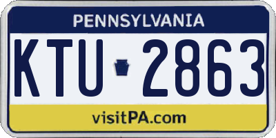 PA license plate KTU2863