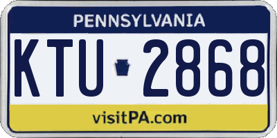 PA license plate KTU2868