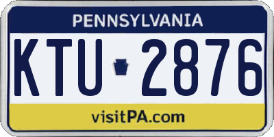 PA license plate KTU2876