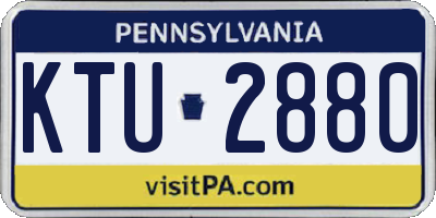 PA license plate KTU2880