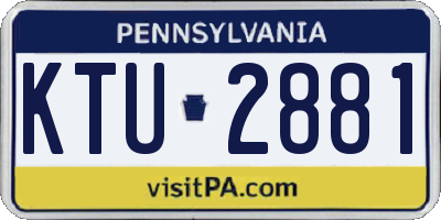 PA license plate KTU2881