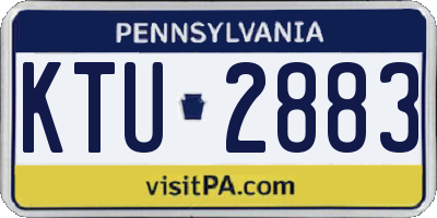 PA license plate KTU2883