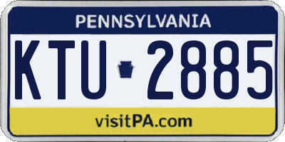 PA license plate KTU2885
