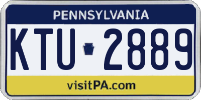 PA license plate KTU2889
