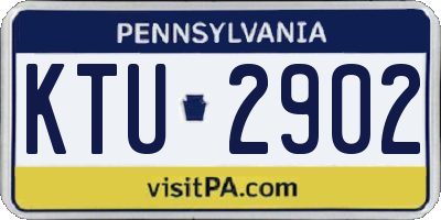 PA license plate KTU2902