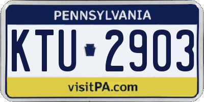PA license plate KTU2903