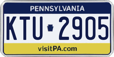 PA license plate KTU2905