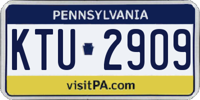 PA license plate KTU2909