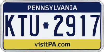 PA license plate KTU2917