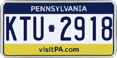PA license plate KTU2918