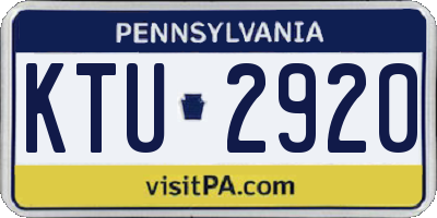 PA license plate KTU2920