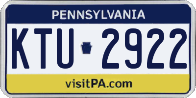 PA license plate KTU2922