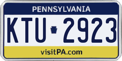 PA license plate KTU2923