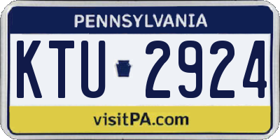 PA license plate KTU2924