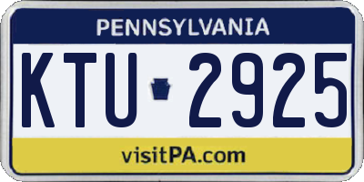 PA license plate KTU2925