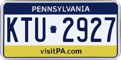 PA license plate KTU2927