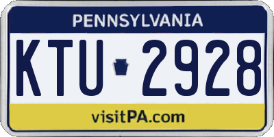 PA license plate KTU2928