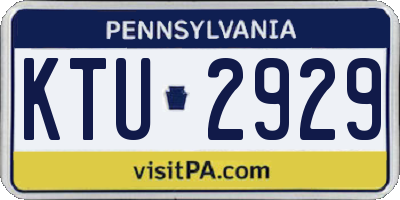 PA license plate KTU2929