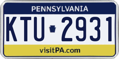 PA license plate KTU2931