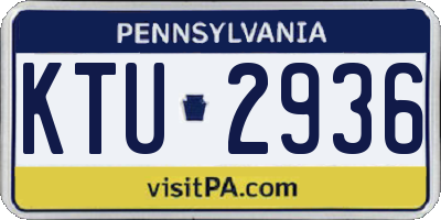 PA license plate KTU2936