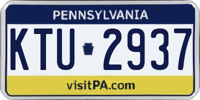 PA license plate KTU2937