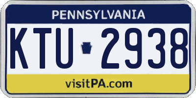 PA license plate KTU2938