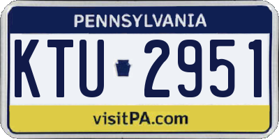 PA license plate KTU2951