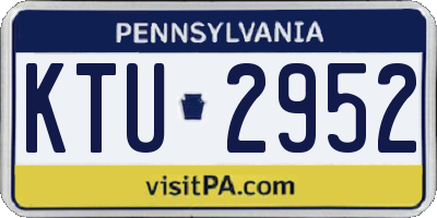 PA license plate KTU2952
