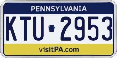 PA license plate KTU2953