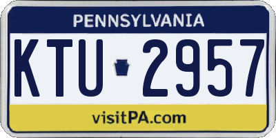 PA license plate KTU2957