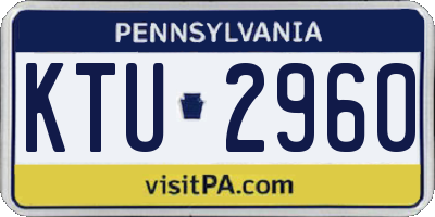 PA license plate KTU2960