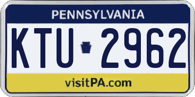 PA license plate KTU2962