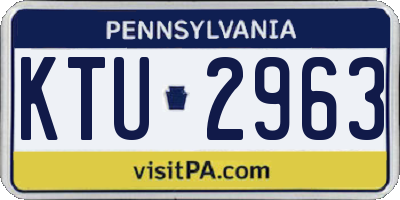 PA license plate KTU2963