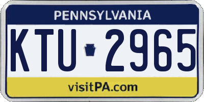 PA license plate KTU2965