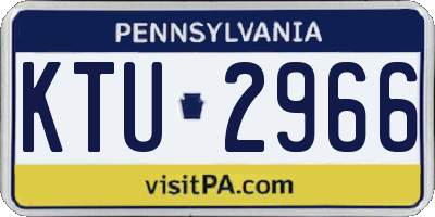 PA license plate KTU2966