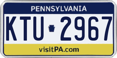 PA license plate KTU2967