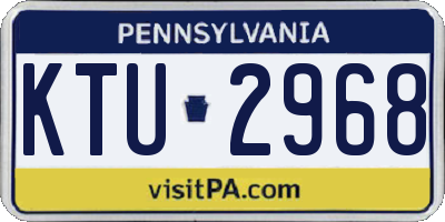 PA license plate KTU2968
