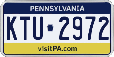 PA license plate KTU2972